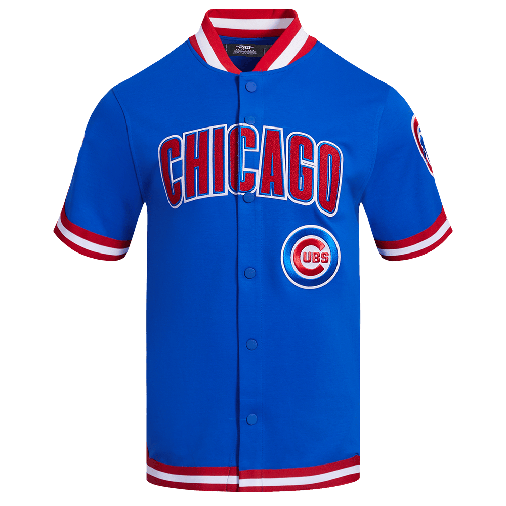 CHAQUETA DE CALENTAMIENTO CLÁSICA MLB CHICAGO CUBS PARA HOMBRE (AZUL REAL/ROJO)
