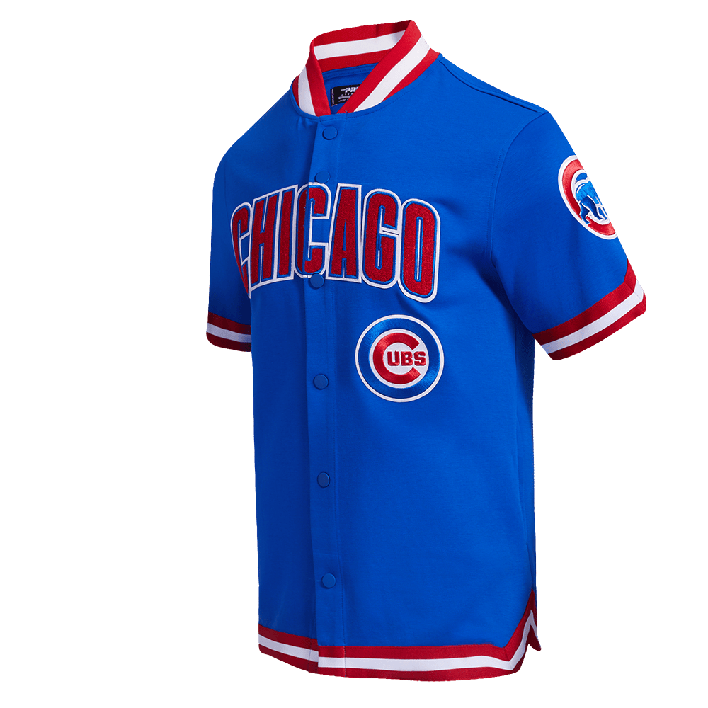 CHAQUETA DE CALENTAMIENTO CLÁSICA MLB CHICAGO CUBS PARA HOMBRE (AZUL REAL/ROJO)