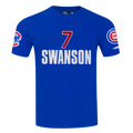 MLB CHICAGO CUBS DANSBY SWANSON #7 CLASSIC MEN'S SINGLE JERSEY MEN'S TOP (ROYAL BLUE)