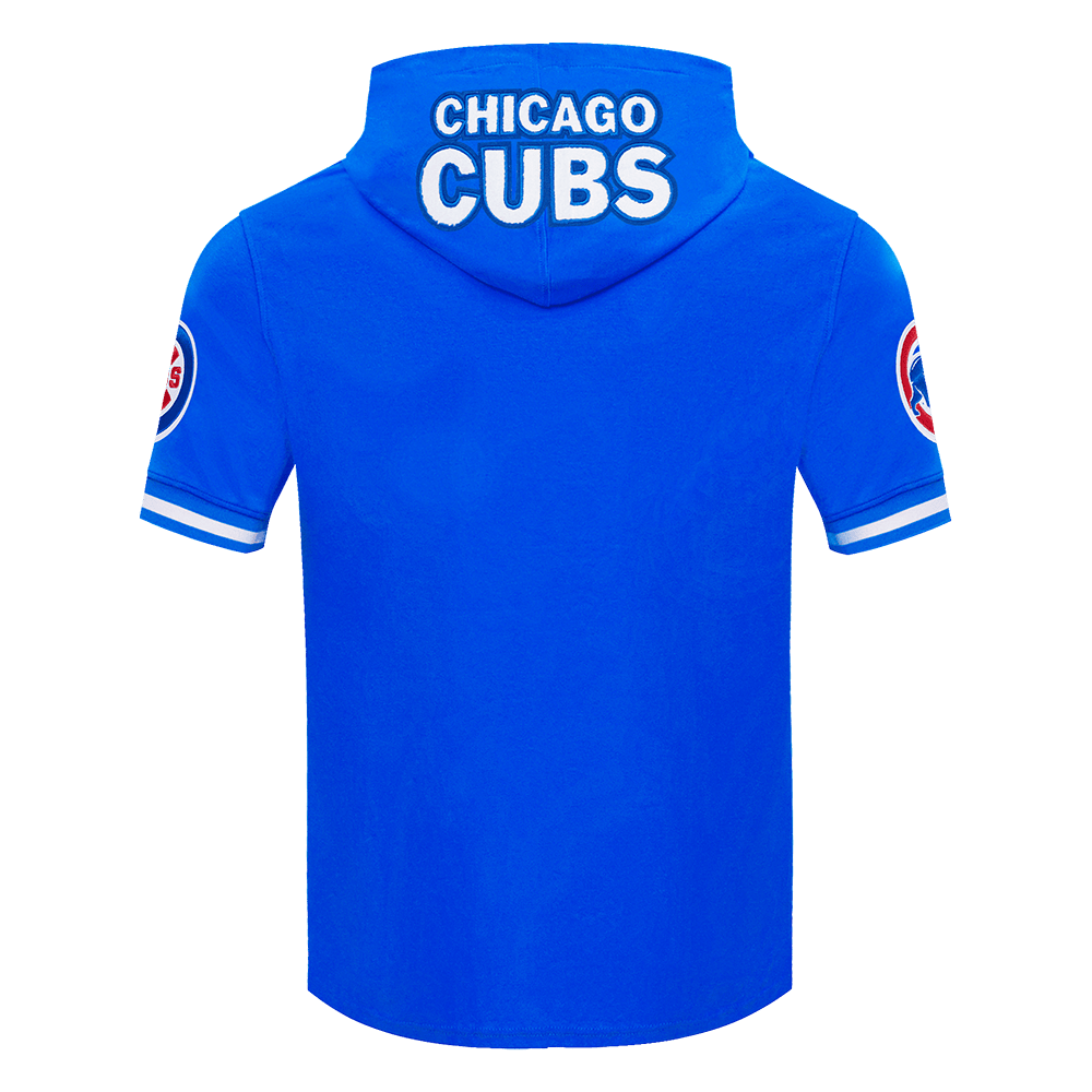 MLB CHICAGO CUBS DANSBY SWANSON #7 CLASSIC MEN'S SHORT SLEEVE PULLOVER HOODIE (ROYAL BLUE)