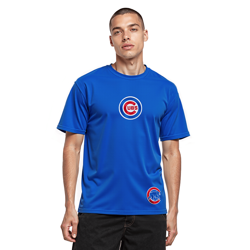 CAMISETA CJ DROP SHOULDER PARA HOMBRE MLB CHICAGO CUBS WINGSPAN (AZUL REAL)