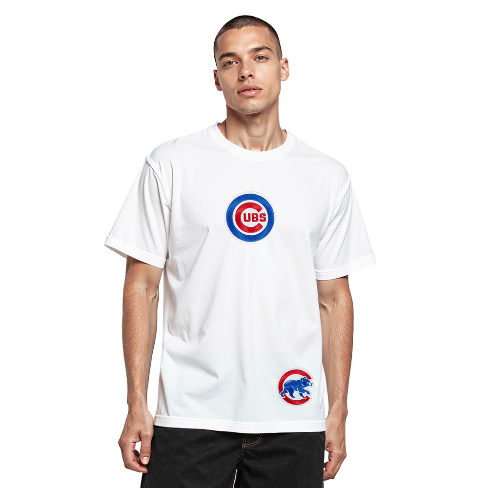MLB CHICAGO CUBS WINGSPAN MEN'S CJ DROP SHOULDER TEE (WHITE)