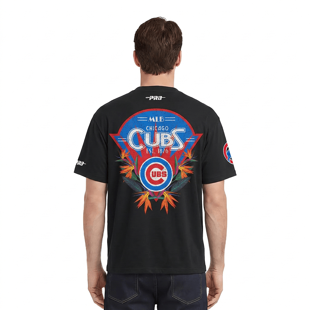 CAMISETA MLB CHICAGO CUBS PARADISE DE MANGA CORTA PARA HOMBRE (NEGRA)