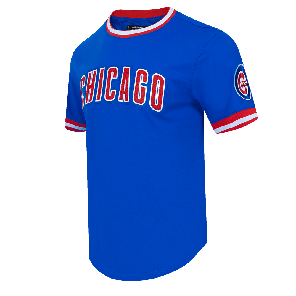CAMISETA MLB CHICAGO CUBS CLÁSICA DE CHENILLA PARA HOMBRE M/M (AZUL REAL/ROJO)
