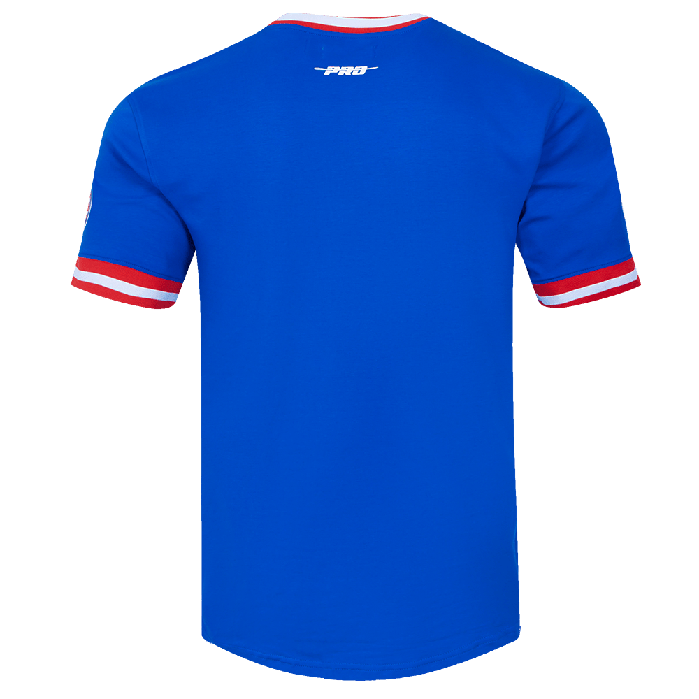 CAMISETA MLB CHICAGO CUBS CLÁSICA DE CHENILLA PARA HOMBRE M/M (AZUL REAL/ROJO)
