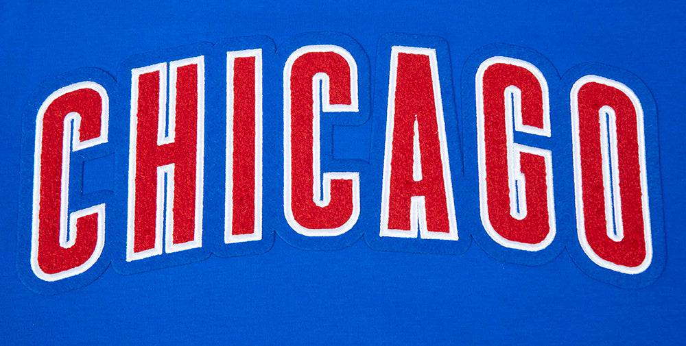 CAMISETA MLB CHICAGO CUBS CLÁSICA DE CHENILLA PARA HOMBRE M/M (AZUL REAL/ROJO)