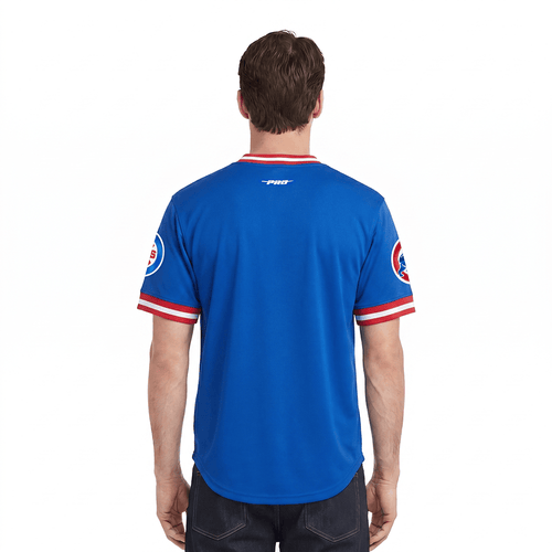 MLB CHICAGO CUBS CLASSIC CHENILLE MEN'S S/S TEE (ROYAL BLUE/RED)