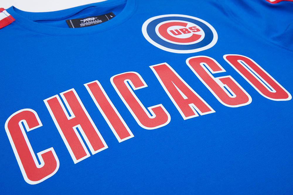 CAMISETA DE CINTAS PARA HOMBRE MLB CHICAGO CUBS LOGO PRO TEAM (AZUL REAL)