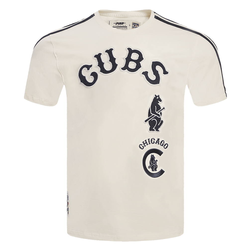 CAMISETA DE RAYAS RETRO CLÁSICA PARA HOMBRE MLB CHICAGO CUBS (BLANCO HUESO/ AZUL MARINO INTENSO)