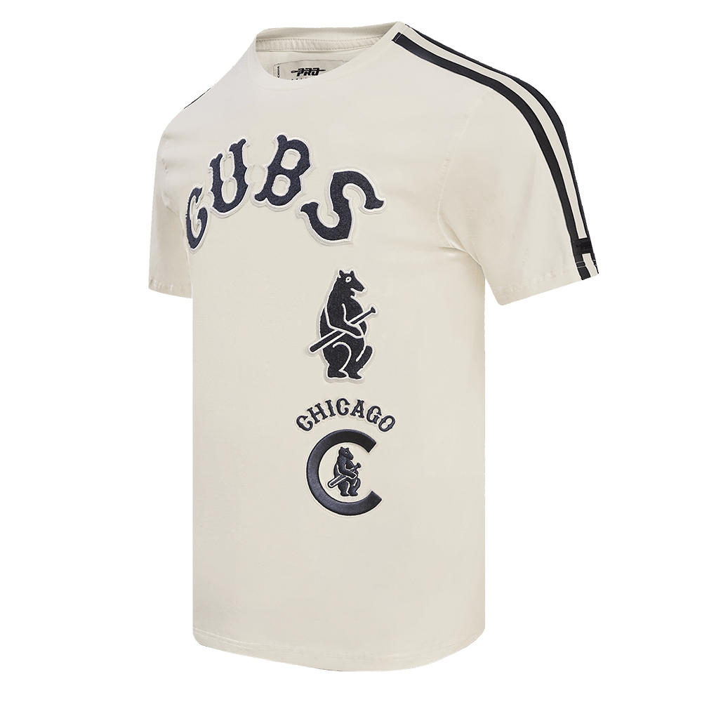 CAMISETA DE RAYAS RETRO CLÁSICA PARA HOMBRE MLB CHICAGO CUBS (BLANCO HUESO/ AZUL MARINO INTENSO)