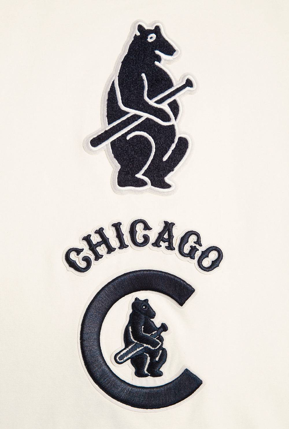 CAMISETA DE RAYAS RETRO CLÁSICA PARA HOMBRE MLB CHICAGO CUBS (BLANCO HUESO/ AZUL MARINO INTENSO)