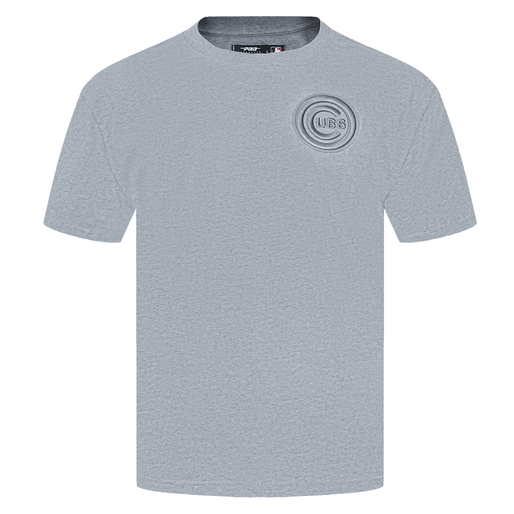 CAMISETA UNISEX PARA HOMBRE MLB CHICAGO CUBS DE HOMBROS CAÍDOS (GRIS OSCURO MELANGE)