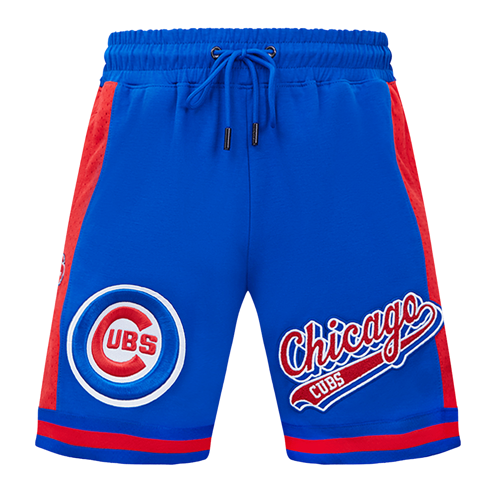 PANTALÓN CORTO DOBLE PUNTO 2.0 MLB CHICAGO CUBS SCRIPT TAIL PARA HOMBRE (AZUL REAL/ROJO)