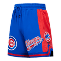 PANTALÓN CORTO DOBLE PUNTO 2.0 MLB CHICAGO CUBS SCRIPT TAIL PARA HOMBRE (AZUL REAL/ROJO)
