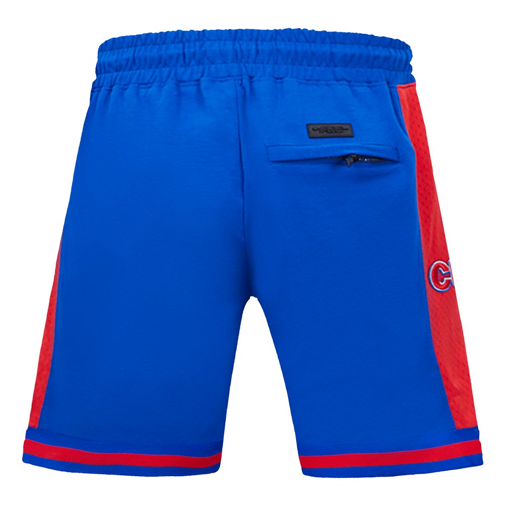 PANTALÓN CORTO DOBLE PUNTO 2.0 MLB CHICAGO CUBS SCRIPT TAIL PARA HOMBRE (AZUL REAL/ROJO)