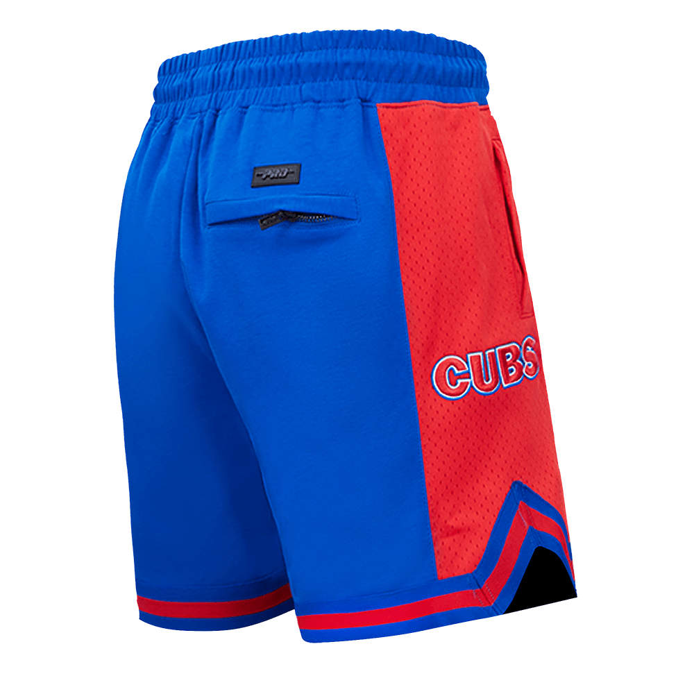 PANTALÓN CORTO DOBLE PUNTO 2.0 MLB CHICAGO CUBS SCRIPT TAIL PARA HOMBRE (AZUL REAL/ROJO)