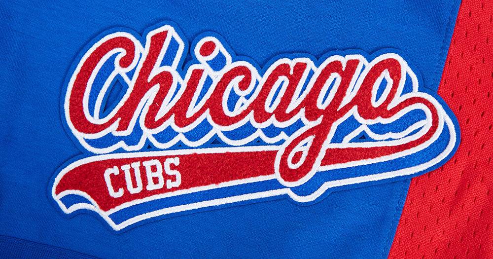 PANTALÓN CORTO DOBLE PUNTO 2.0 MLB CHICAGO CUBS SCRIPT TAIL PARA HOMBRE (AZUL REAL/ROJO)