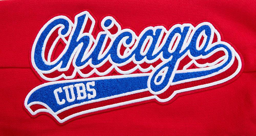 PANTALÓN DE CHÁNDAL DE FELPA ACANALADA PARA HOMBRE MLB CHICAGO CUBS SCRIPT TAIL (ROJO)
