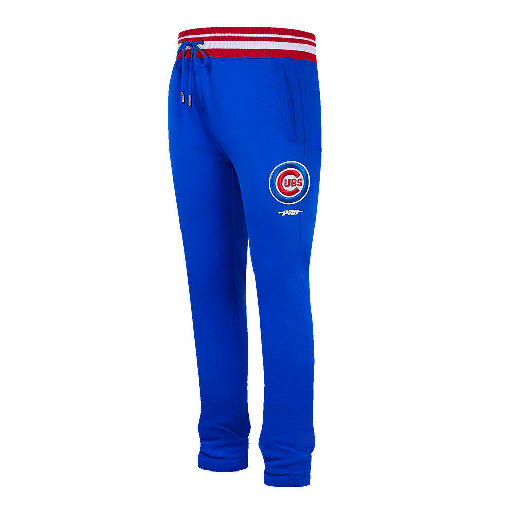 MLB CHICAGO CUBS SCRIPT TAIL MEN'S RIB FLEECE SWEATPANT (ROYAL BLUE/RED)