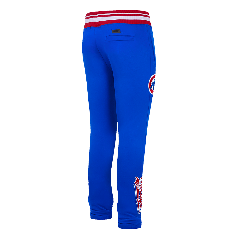 MLB CHICAGO CUBS SCRIPT TAIL MEN'S RIB FLEECE SWEATPANT (ROYAL BLUE/RED)