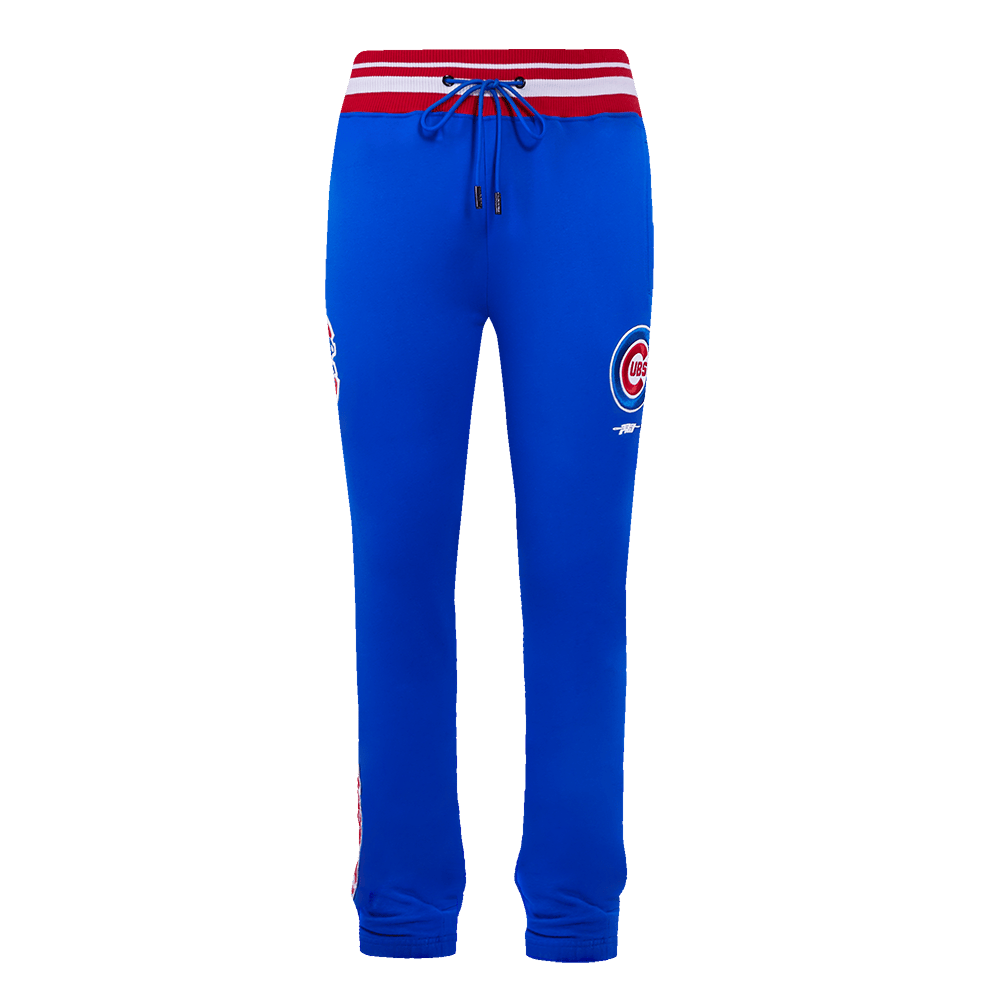 MLB CHICAGO CUBS SCRIPT TAIL MEN'S RIB FLEECE SWEATPANT (ROYAL BLUE/RED)