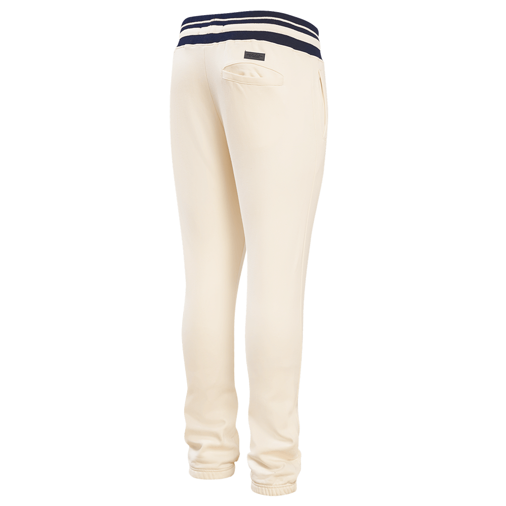 PANTALÓN DE CHÁNDAL RETRO CLÁSICO MLB CHICAGO CUBS PARA HOMBRE (BLANCO HUESO/ AZUL MARINO OSCURO)