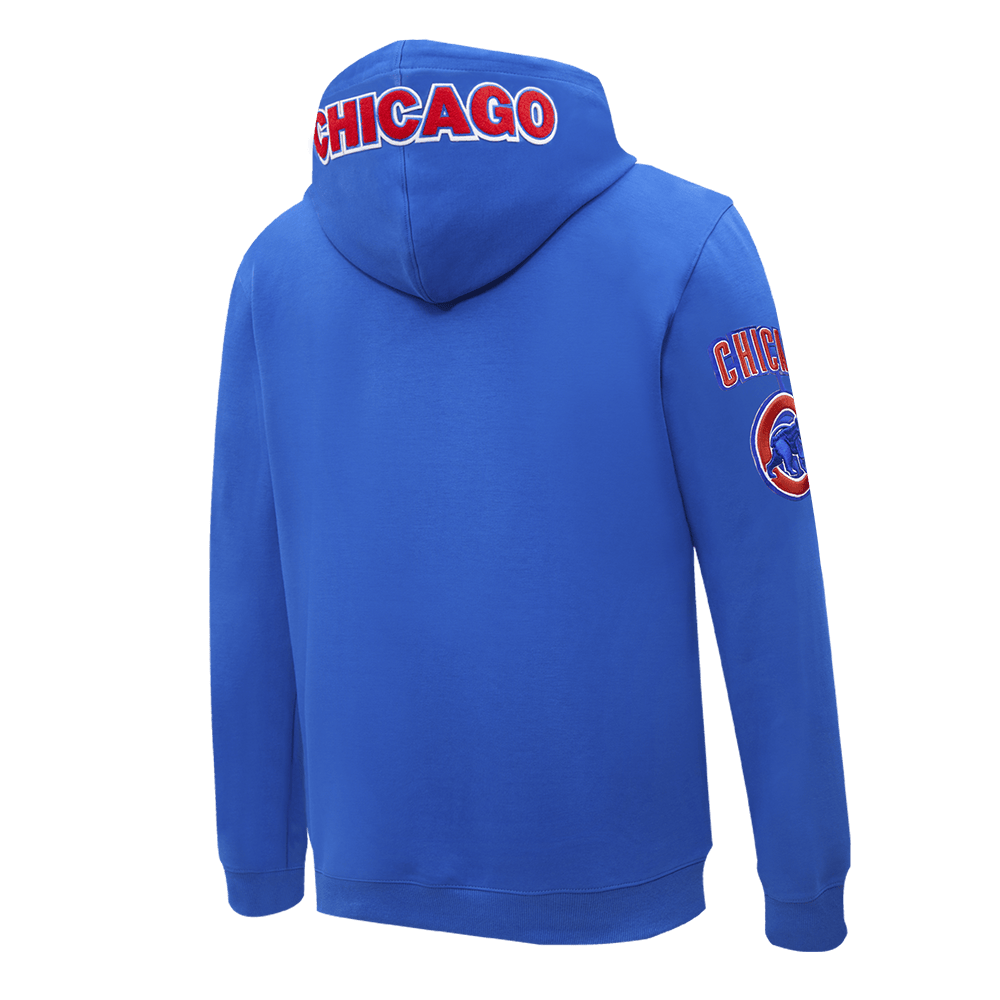 MLB CHICAGO CUBS CLASSIC CHENILLE MEN'S PULLOVER HOODIE (BLUE)