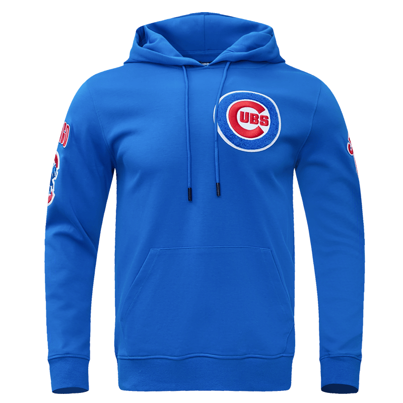MLB CHICAGO CUBS SUDADERA CON CAPUCHA CLÁSICA DE CHENILLA PARA HOMBRE (AZUL)