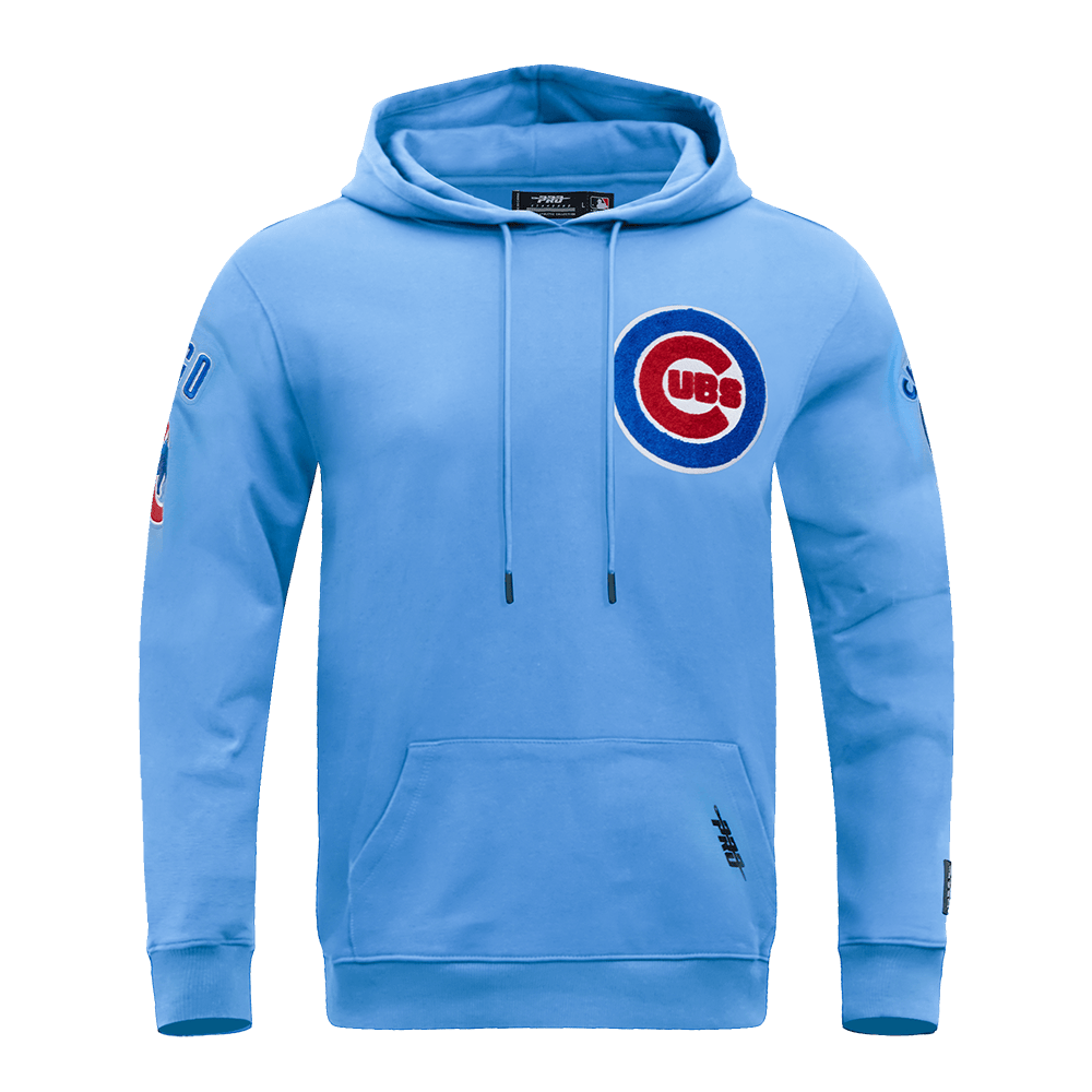 MLB CHICAGO CUBS CLASSIC CHENILLE MEN'S PULLOVER HOODIE (UNIVERSITY BLUE)