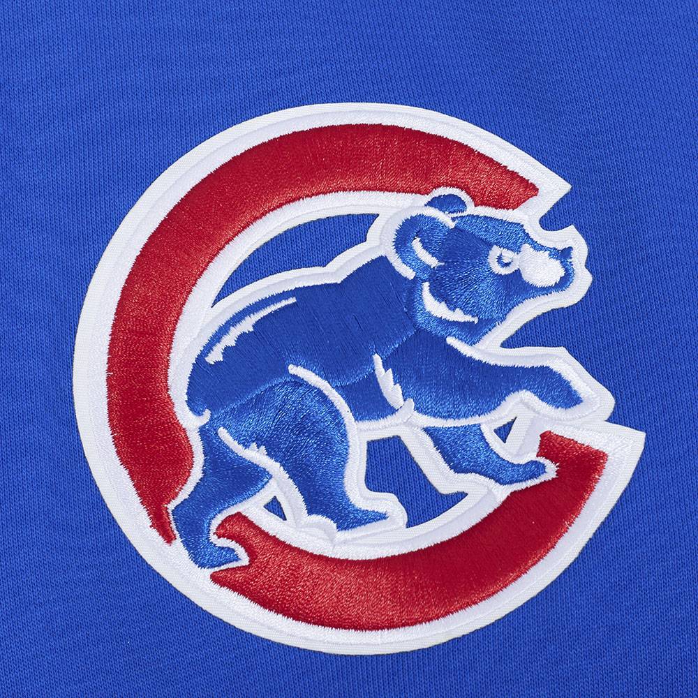 SUDADERA CON CAPUCHA PARA HOMBRE MLB CHICAGO CUBS SCRIPT TAIL (AZUL REAL/ROJO)