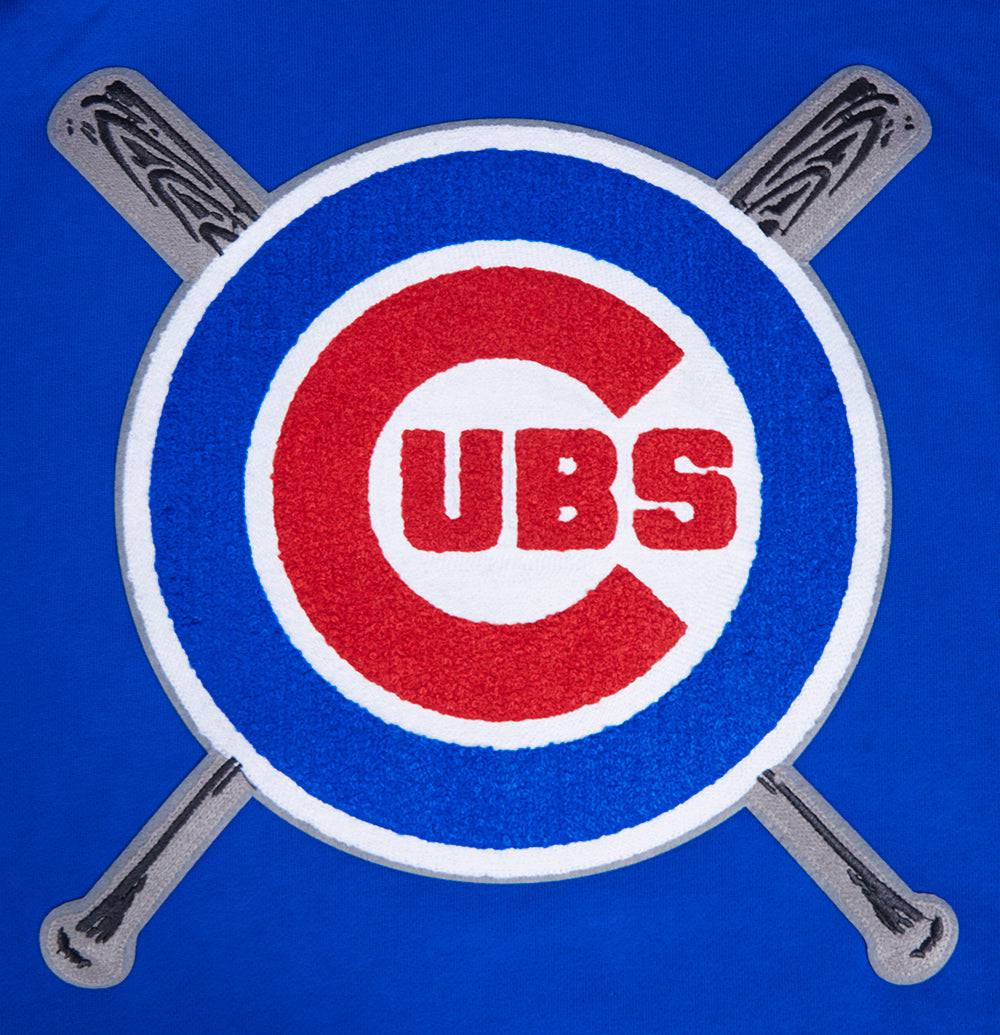 MLB CHICAGO CUBS MASHUP MEN'S RIB PULLOVER HOODIE (ROYAL BLUE/RED)