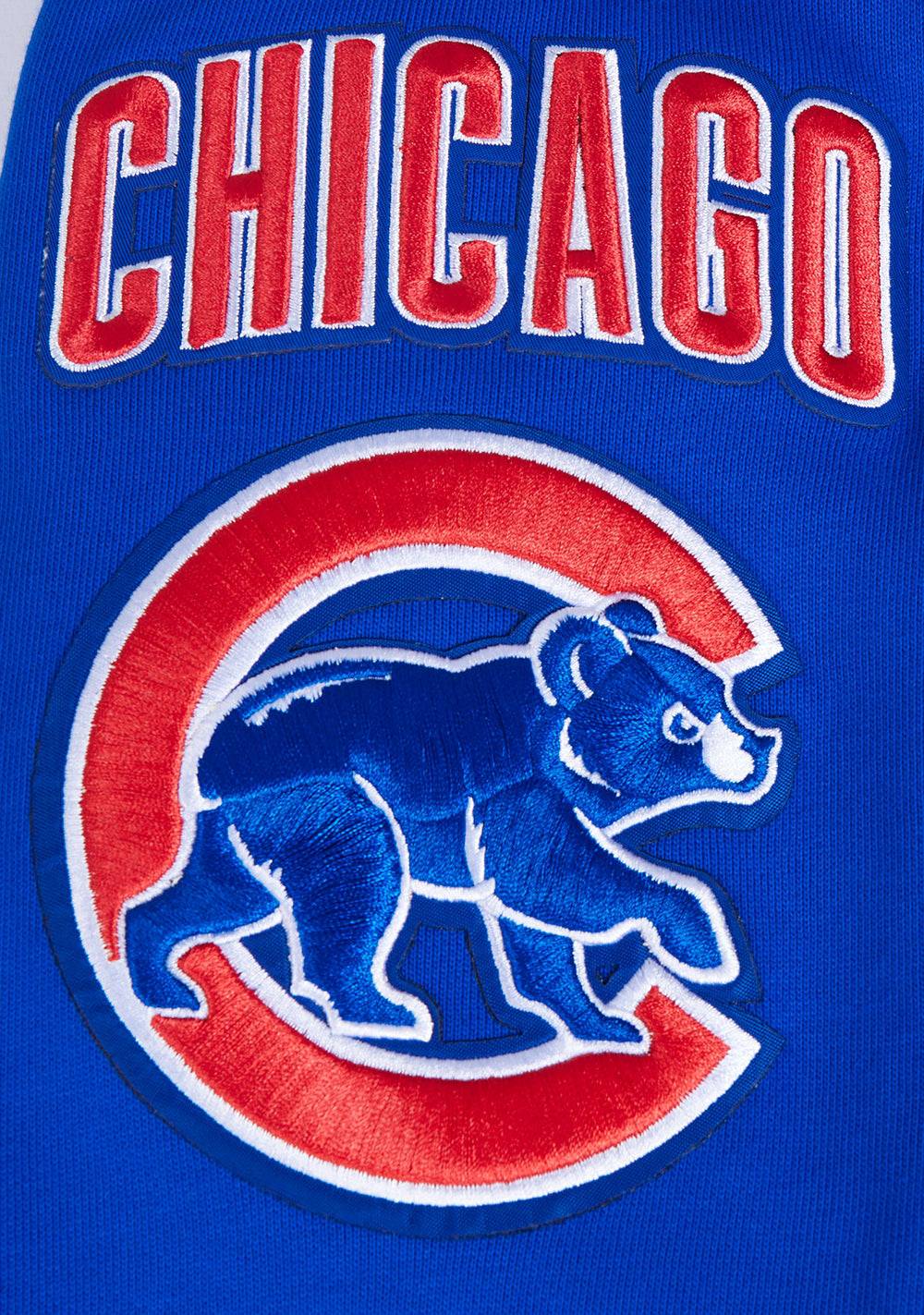 MLB CHICAGO CUBS MASHUP MEN'S RIB PULLOVER HOODIE (ROYAL BLUE/RED)