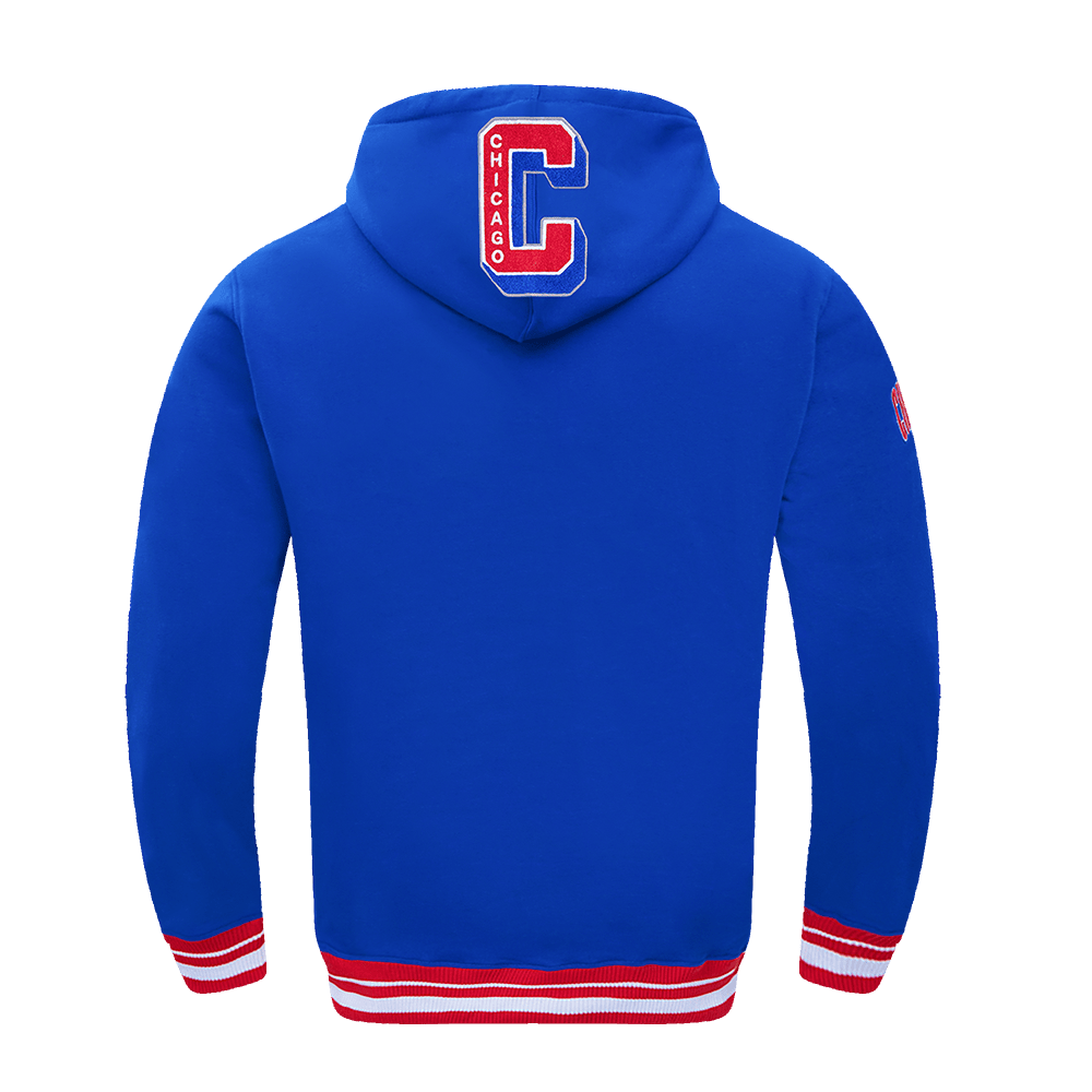 MLB CHICAGO CUBS MASHUP MEN'S RIB PULLOVER HOODIE (ROYAL BLUE/RED)