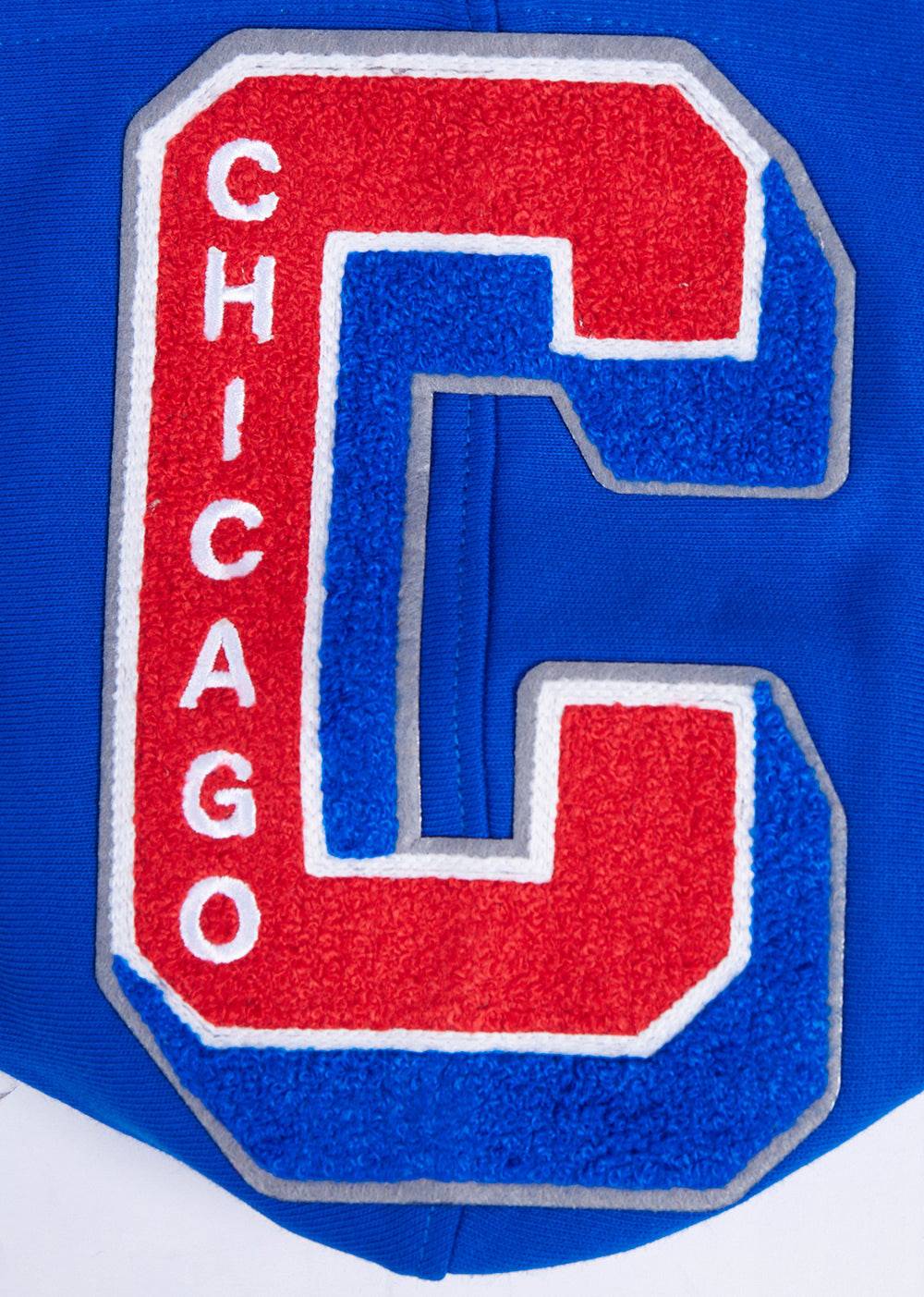 MLB CHICAGO CUBS MASHUP MEN'S RIB PULLOVER HOODIE (ROYAL BLUE/RED)