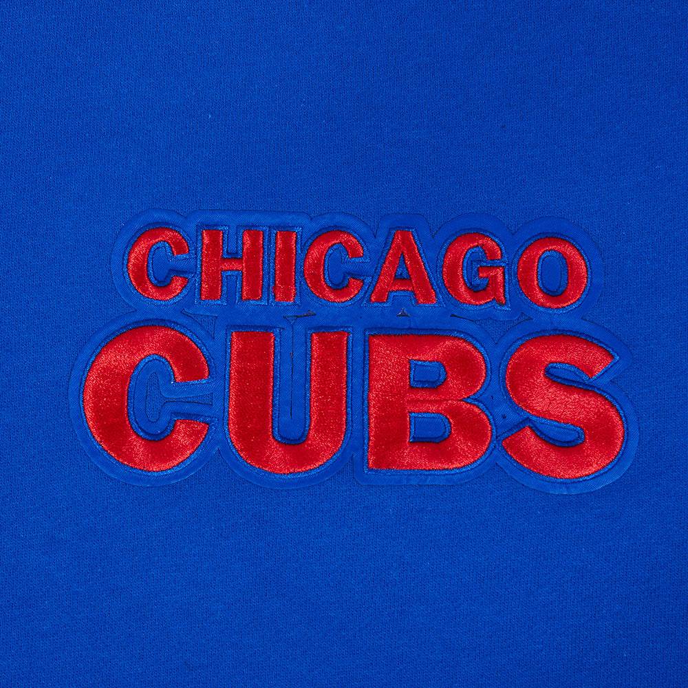 MLB CHICAGO CUBS WINGSPAN MEN'S DROP SHOULDER FLEECE CREWNECK (ROYAL BLUE)