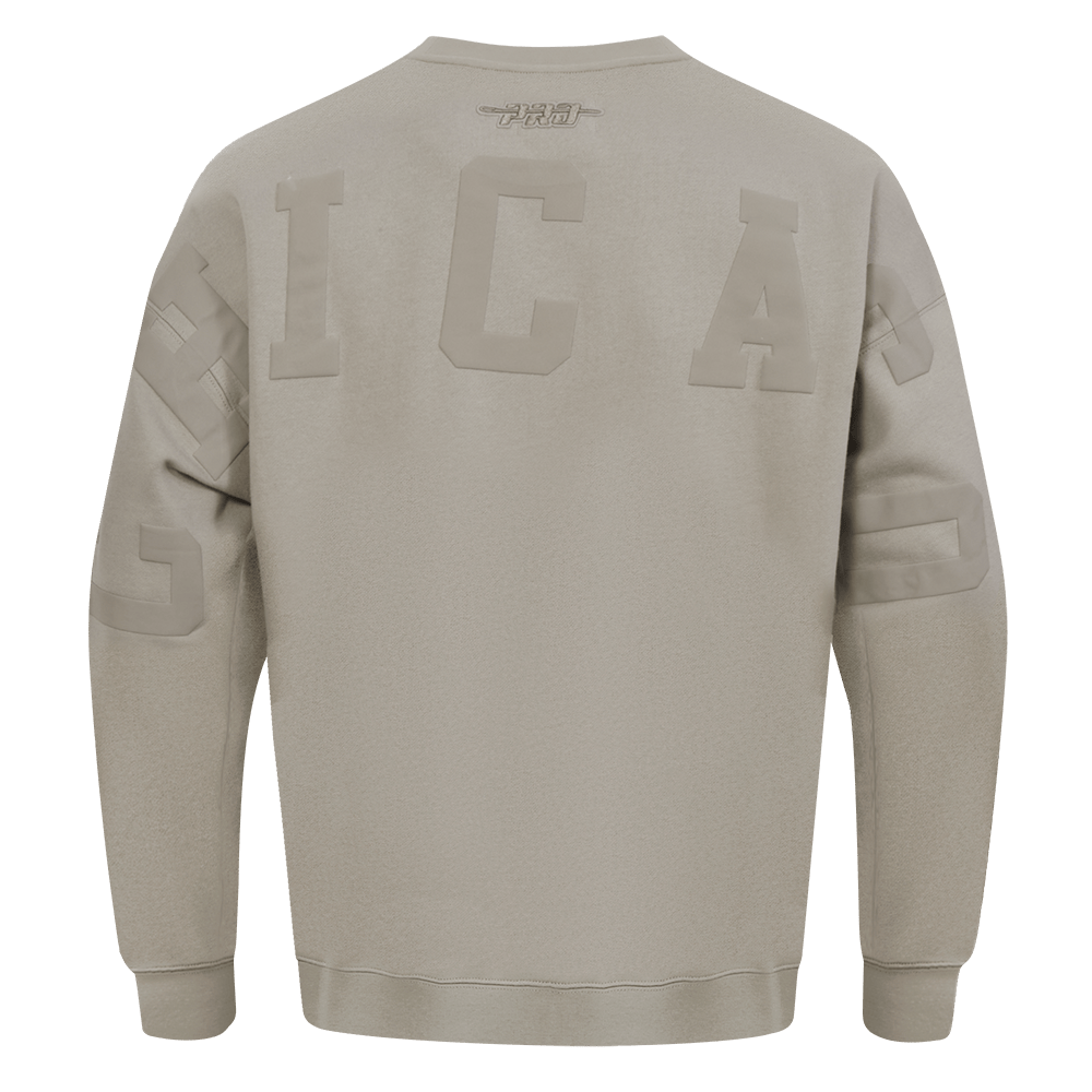 MLB CHICAGO CUBS WINGSPAN MEN'S DROP SHOULDER FLEECE CREWNECK (TAUPE)