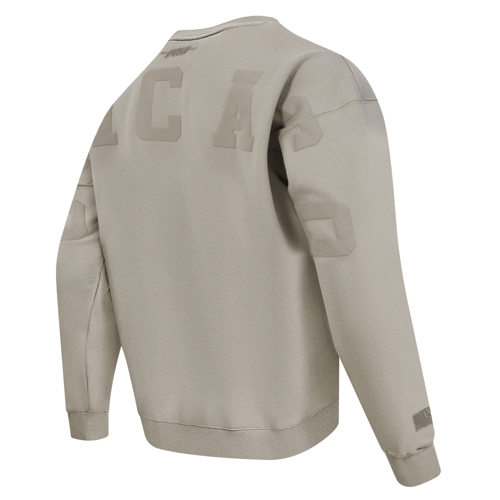 MLB CHICAGO CUBS WINGSPAN MEN'S DROP SHOULDER FLEECE CREWNECK (TAUPE)