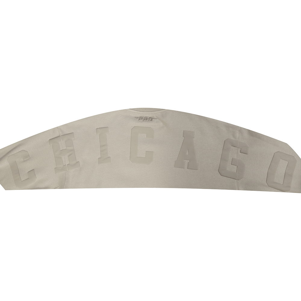 MLB CHICAGO CUBS WINGSPAN MEN'S DROP SHOULDER FLEECE CREWNECK (TAUPE)