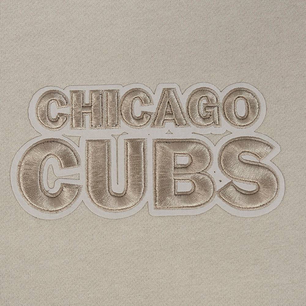 MLB CHICAGO CUBS WINGSPAN MEN'S DROP SHOULDER FLEECE CREWNECK (TAUPE)