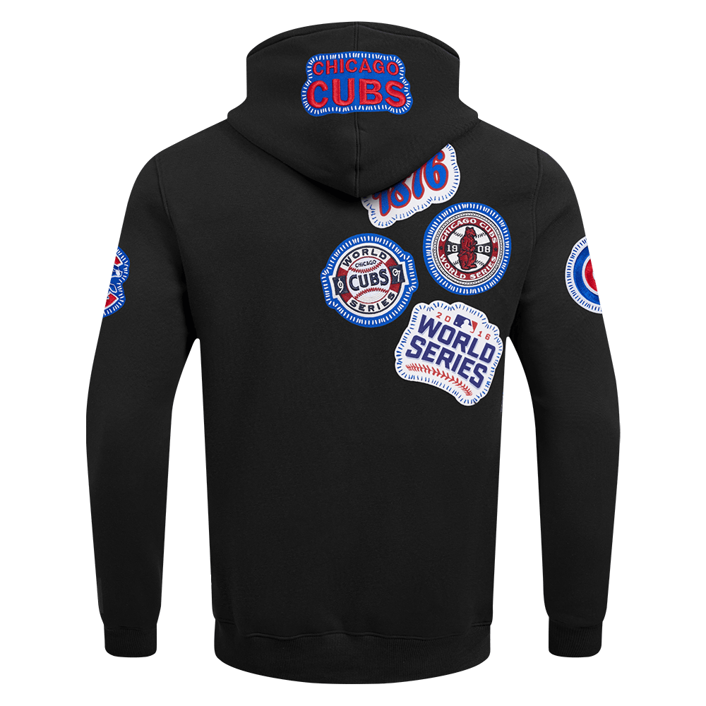 MLB CHICAGO CUBS DIY PICK STITCH MEN'S DK PO HOODIE (BLACK)