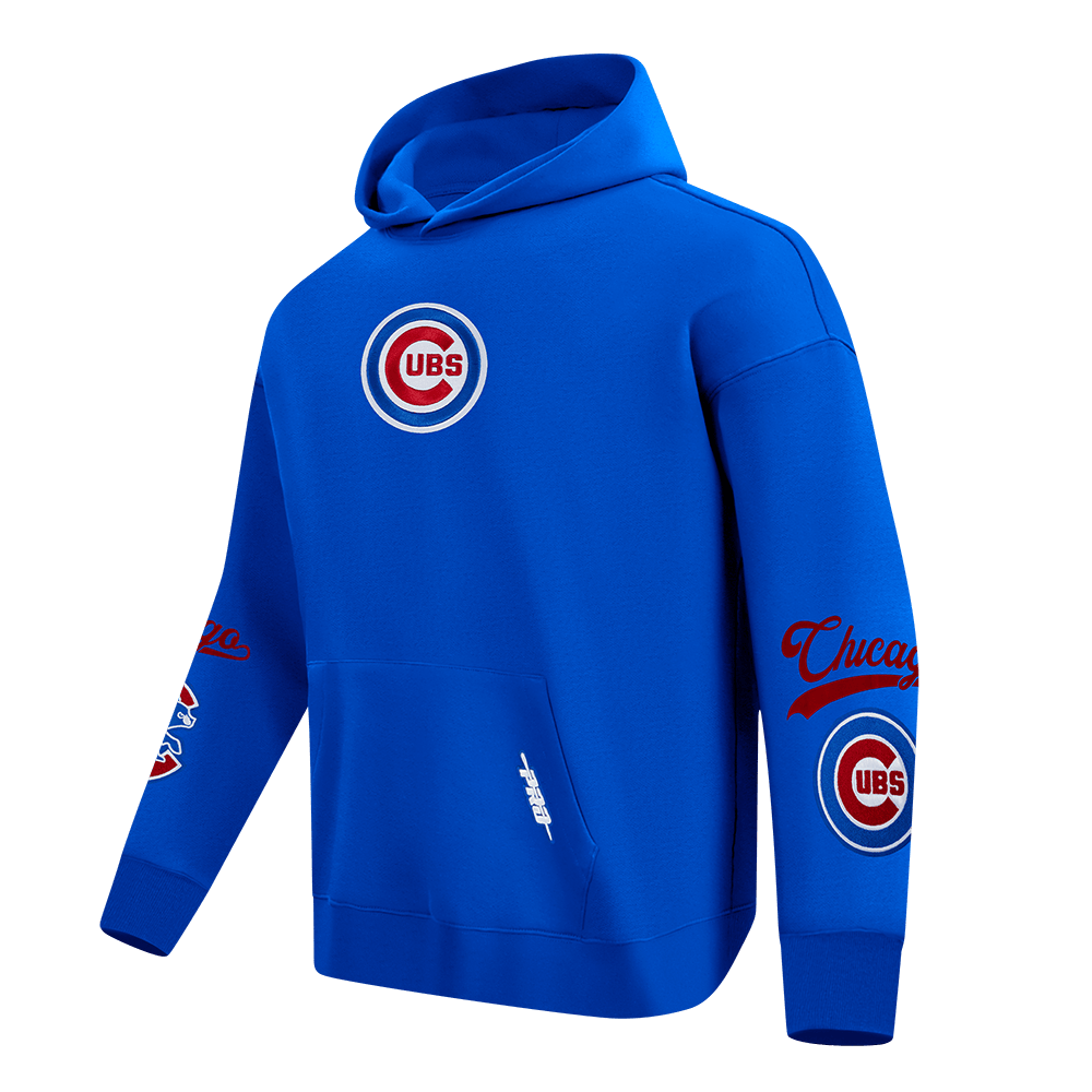 MLB CHICAGO CUBS LIVING LARGE MEN'S DROP SHOULDER FLC PO HOODIE (ROYAL BLUE)
