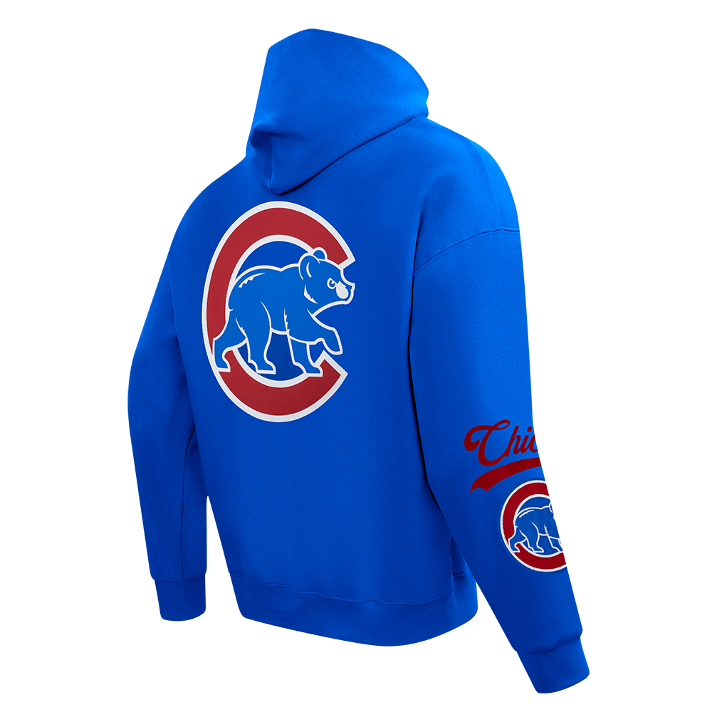 MLB CHICAGO CUBS LIVING LARGE MEN'S DROP SHOULDER FLC PO HOODIE (ROYAL BLUE)