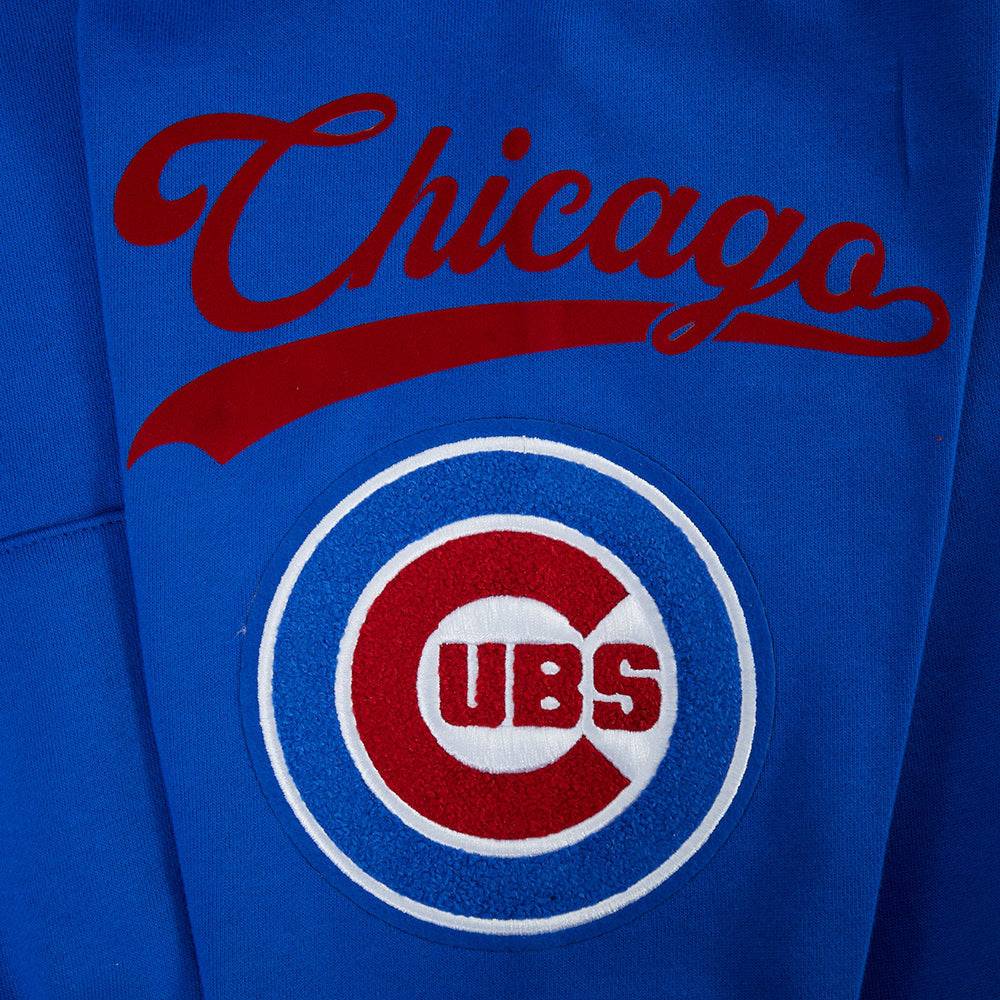 MLB CHICAGO CUBS LIVING LARGE MEN'S DROP SHOULDER FLC PO HOODIE (ROYAL BLUE)