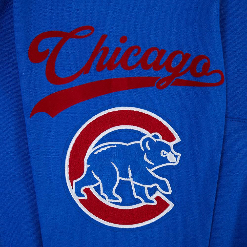 MLB CHICAGO CUBS LIVING LARGE MEN'S DROP SHOULDER FLC PO HOODIE (ROYAL BLUE)