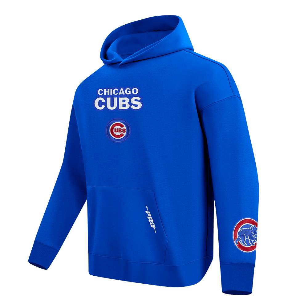 MLB CHICAGO CUBS WINGSPAN MEN'S DROP SHOULDER FLC PO HOODIE (ROYAL BLUE)