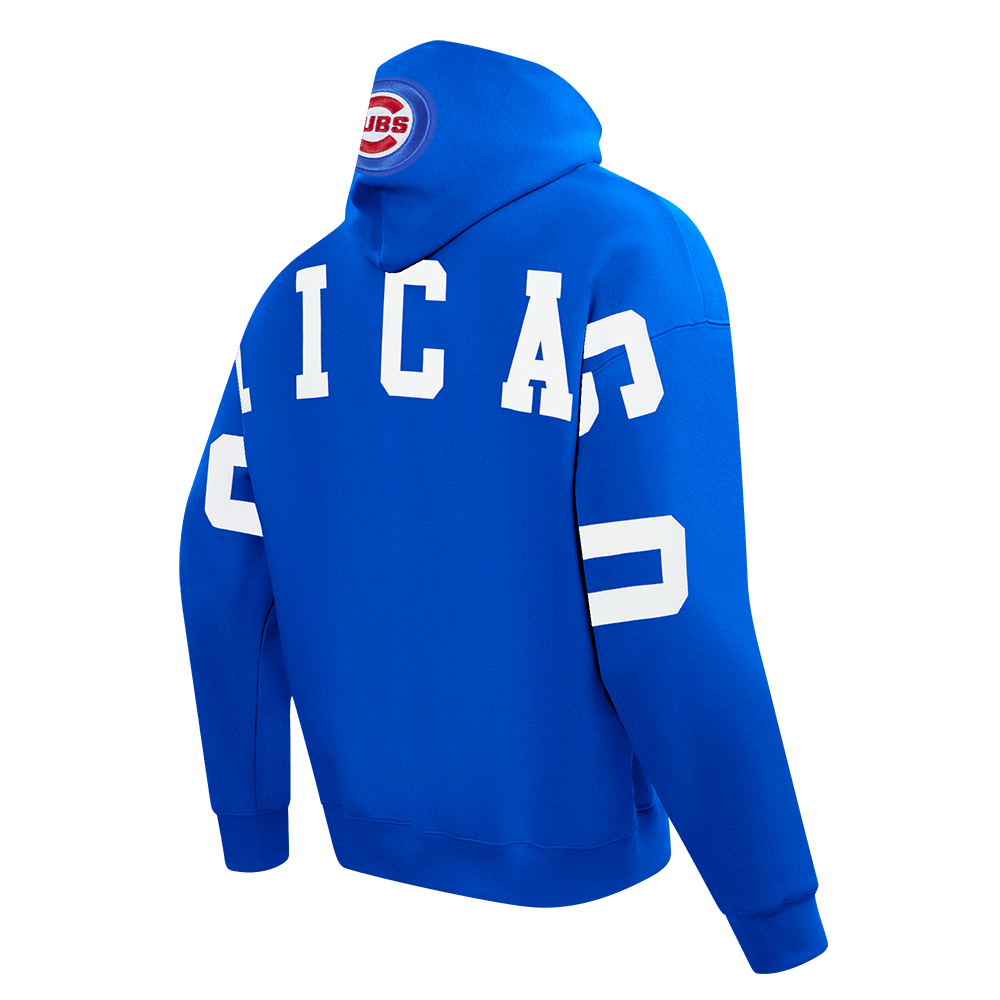MLB CHICAGO CUBS WINGSPAN MEN'S DROP SHOULDER FLC PO HOODIE (ROYAL BLUE)