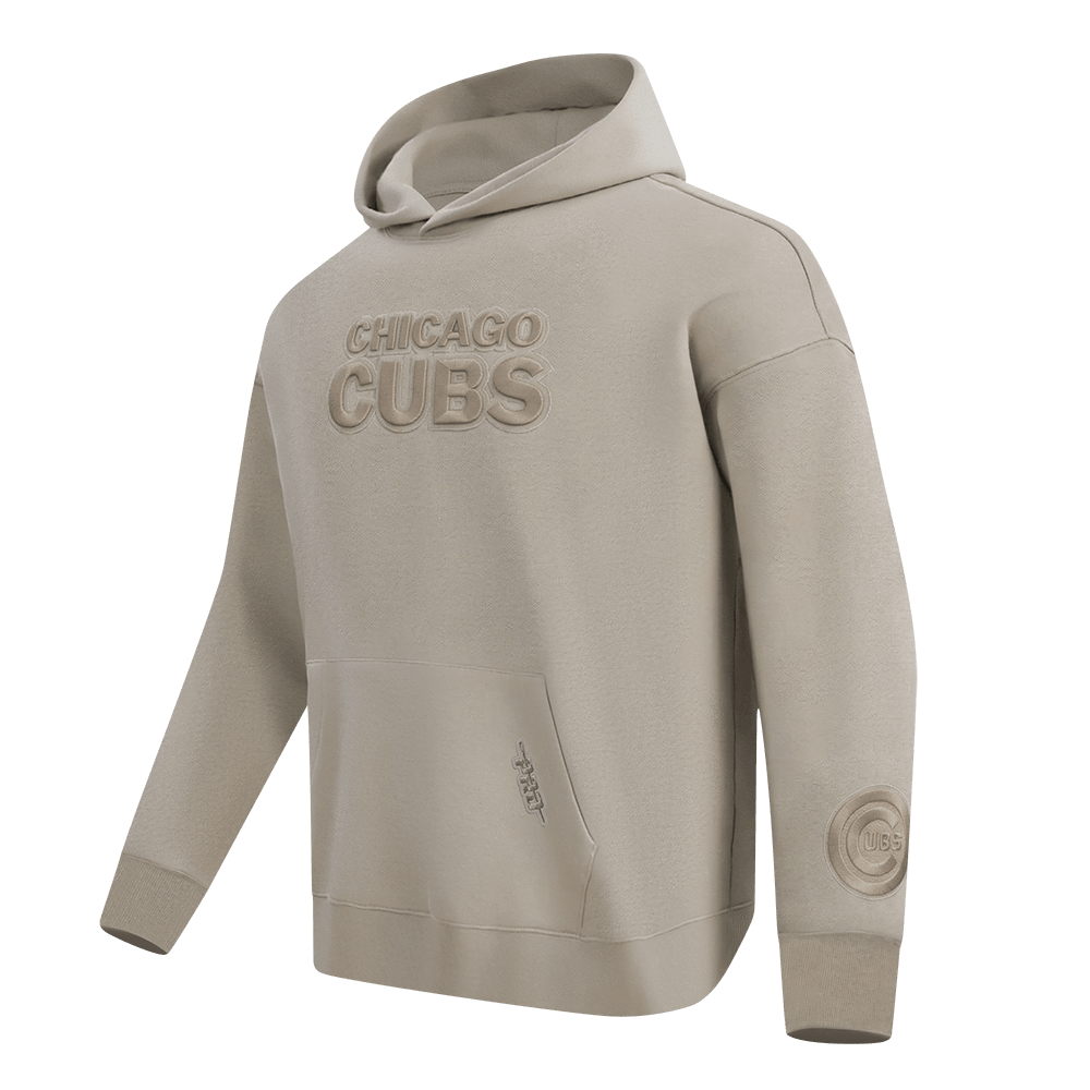 MLB CHICAGO CUBS WINGSPAN MEN'S DROP SHOULDER FLC PO HOODIE (TAUPE)