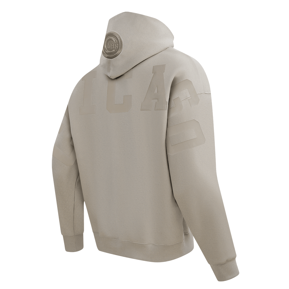 MLB CHICAGO CUBS WINGSPAN MEN'S DROP SHOULDER FLC PO HOODIE (TAUPE)