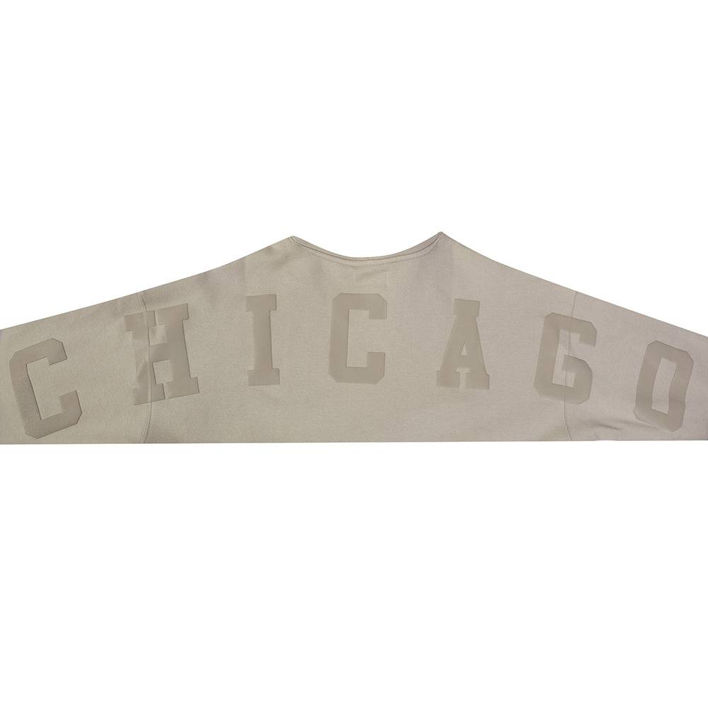 MLB CHICAGO CUBS WINGSPAN MEN'S DROP SHOULDER FLC PO HOODIE (TAUPE)