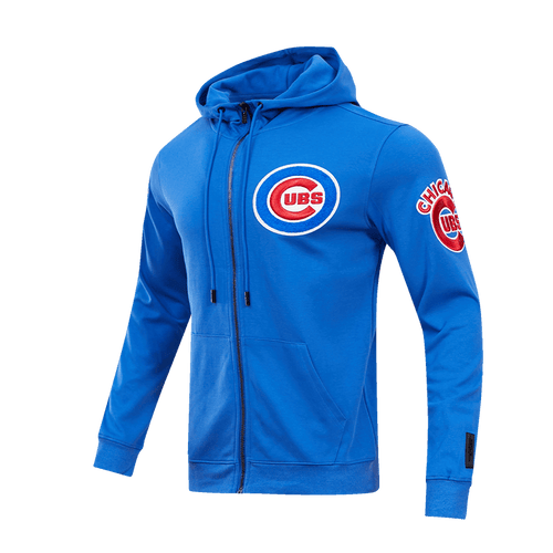 MLB CHICAGO CUBS CLASSIC CHENILLE MEN'S FULL ZIP HOODIE (ROYAL BLUE)